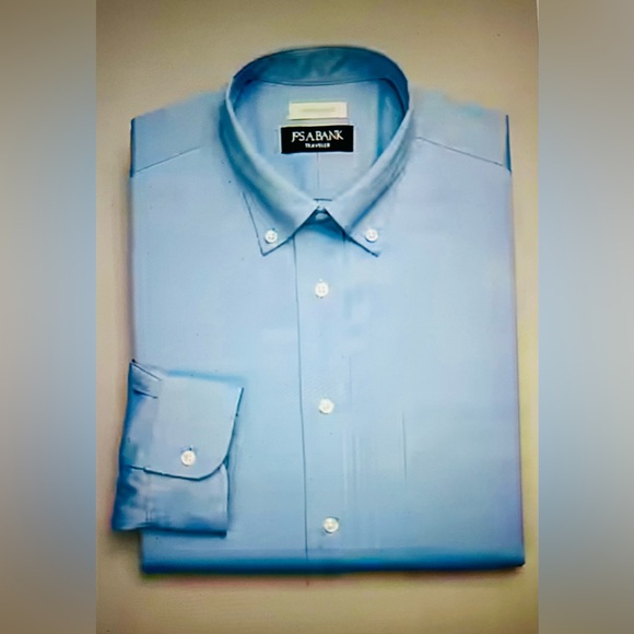 JOSEPH A. BANK Traveler Mens Traditional Fit Dress Shirt Blue 16.5x32 - Picture 11 of 11